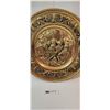 Image 2 : Patio Scene Hammered Brass Plate 12”