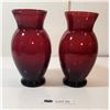 Image 2 : Anchor Hocking Ruby Red Vases