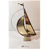 Image 2 : Brass Ship Marble Base Signed 12” Tall