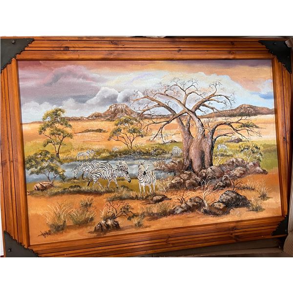 Sculpture Painting of African Baobab Tree and Louis Vuitton Designer Handbag