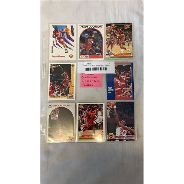 8 AKEEM OLAJUWON BASKETBALL CARDS