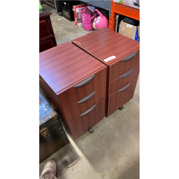 2 WOODEN 3 DRAWER ORGANIZERS