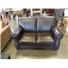 Image 1 : BROWN LEATHER LOVESEAT