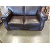 Image 2 : BROWN LEATHER LOVESEAT