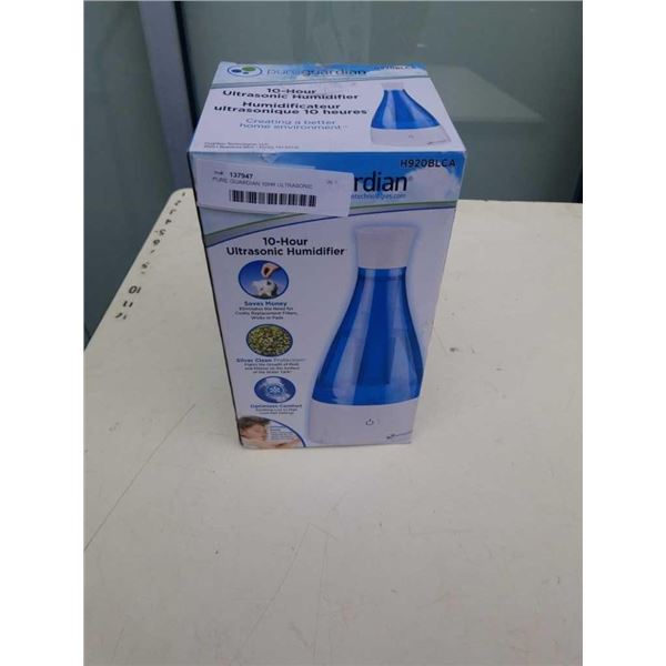 PURE GUARDIAN 10HR ULTRASONIC HUMIDIFIER TESTED AND WORKING - RETAIL $39