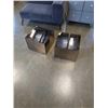 Image 1 : PAIR OF MIRRORED SIDE TABLE CUBES SOME DAMAGE ON CORNERS