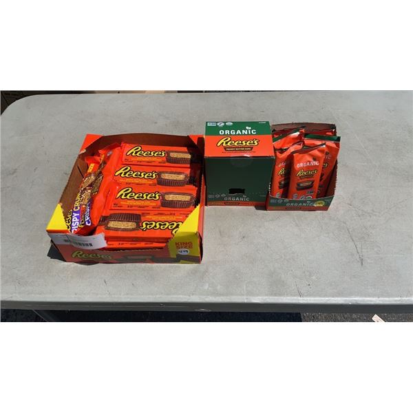 LOT OF REESE'S CHOCOLATE BARS - CRISPY CRUNCH, CUPS, ORGANIC, BB 2022