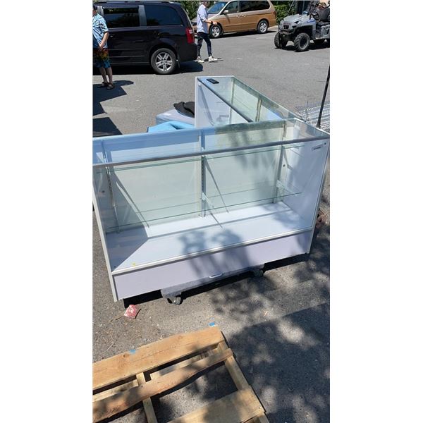 GLASS DISPLAY CASE - LESS THAN 1 YEAR OLD, VERY GOOD CONDITION