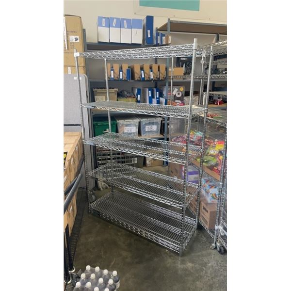 4FT SEVILLE CLASSIC METAL RACK W/ SHELVES AND WHEELS