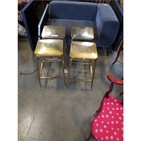 4 GOLD TONE STOOLS