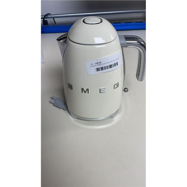 AS NEW SMEG ELECTRIC KETTLE TESTED AND WORKING - RETAIL $249