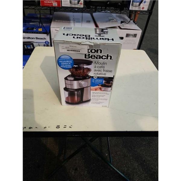 HAMILTON BEACH BURR COFFEE GRINDER TESTED AND WORKING - RETAIL $84