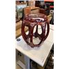 Image 1 : ROSEWOOD AND WHITE MARBLE INLAY PLANT STAND RETAIL $700