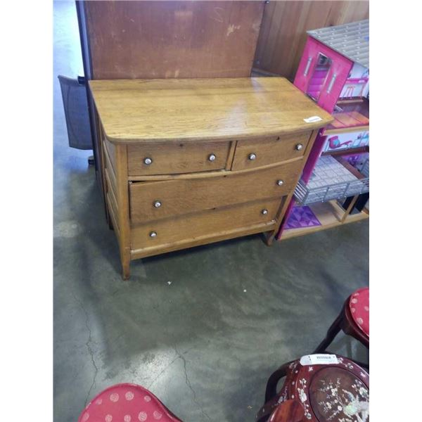 ANTIQUE OAK 4 DRAWER DRESSER