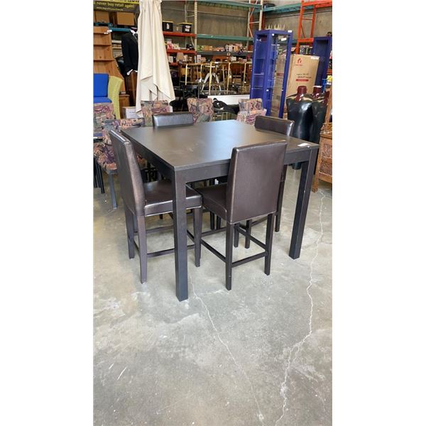 PUB HEIGHT TABLE AND 4 CHAIRS