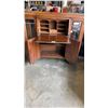 Image 2 : ANTIQUE OAK LEADED DOOR SECRETAIRE DESK