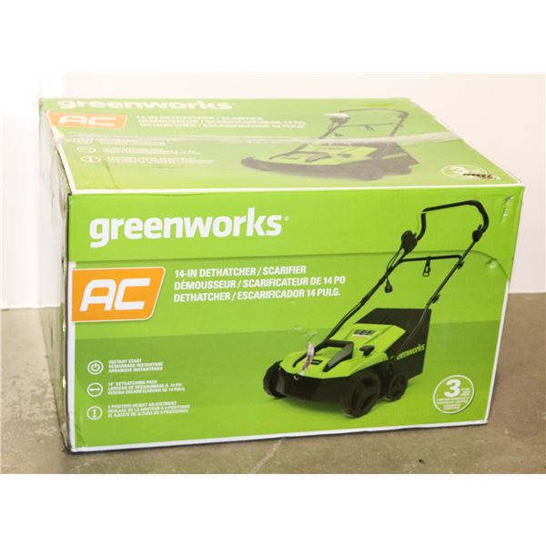 STORE RETURN GREENWORKS 14" DETHATCHER, WORKING