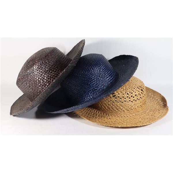 THREE STRAW HATS ALL SIZE MEDIUM