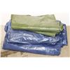 TWO TARPS (UNKNOWN SIZE, GOOD CONDITION)