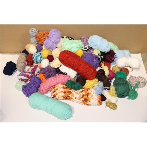 LARGE BUNDLE OF ASSORTED YARN