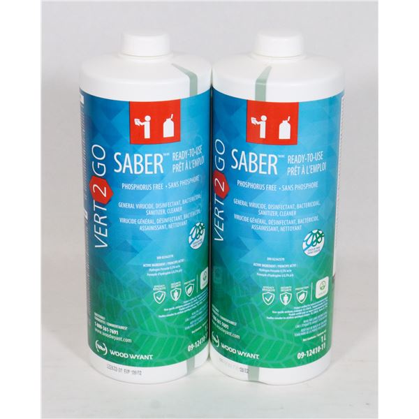 LOT OF 2 VERT2GO SANITIZER CLEANER 1L CONTAINERS