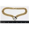 Image 1 : VINTAGE GOLD TONE NECKLACE WITH STATEMENT STONE
