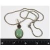 Image 1 : STAMPED .925 PENDANT WITH GREEN AND PURPLE STONES