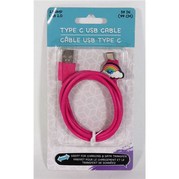 NEW 39" (99CM) LONG USB TYPE C CHARGE CABLE