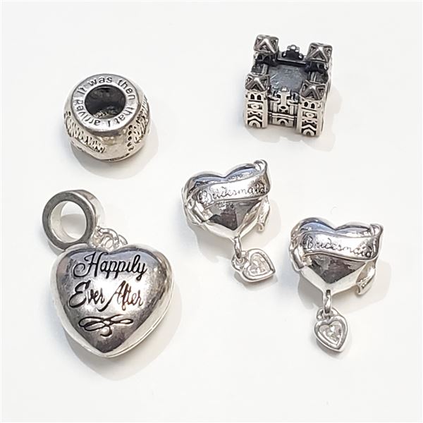 SILVER PACK OF 5 PANDORA STYLE BEADS (~WEIGHT 17G)