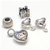 Image 3 : SILVER PACK OF 5 PANDORA STYLE BEADS (~WEIGHT 17G)