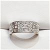 SILVER CUBIC ZIRCONIA RING (SIZE 7)(WEIGHT 6.32G)