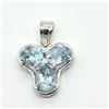 Image 1 : SILVER BLUE TOPAZ(4.5CT) RHODIUM PLATED PENDANT