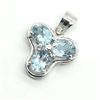 Image 3 : SILVER BLUE TOPAZ(4.5CT) RHODIUM PLATED PENDANT