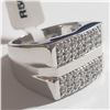 Image 2 : SILVER CUBIC ZIRCONIA  RING (~SIZE 7)(~WEIGHT 9G)