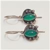 SILVER GREEN ONYX EARRINGS (~WEIGHT 4G)