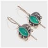 Image 2 : SILVER GREEN ONYX EARRINGS (~WEIGHT 4G)