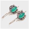 Image 3 : SILVER GREEN ONYX EARRINGS (~WEIGHT 4G)