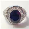 Image 1 : SILVER RHODIUM PLATED SAPPHIRE(4.15CT) RING