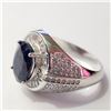 Image 3 : SILVER RHODIUM PLATED SAPPHIRE(4.15CT) RING