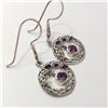 Image 2 : SILVER AMETHYST  EARRINGS(~WEIGHT 5.07G)