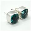 Image 2 : SILVER BLUE QUARTZ(9.1CT) HAND MADE EARRINGS