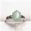 Image 1 : SILVER RHODIUM PLATED EMERALD(2.4CT) RING (SIZE 7)