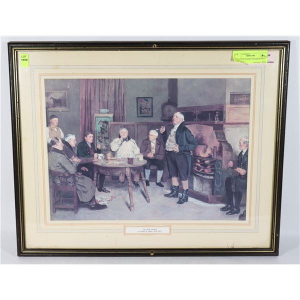  VILLAGE GOSSIP  FRAMED PRINT (17  X 21 )