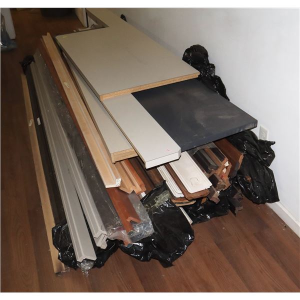 GIANT LOT OF ASSORTED TRIM PIECES AND COUNTERTOPS