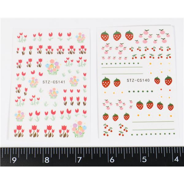 NEW 2 SHEET FRUIT THEME NAIL STICKERS