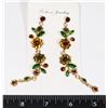 Image 1 : NEW ANTIQUE STYLE RHINESTONE FLOWER DROP EARRINGS