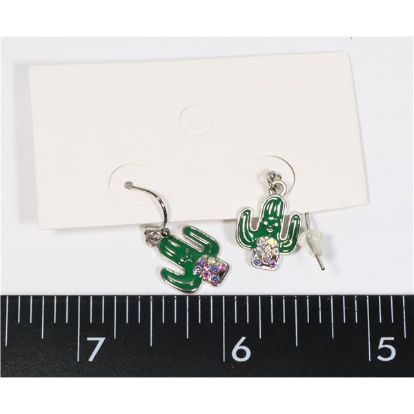 NEW RHINESTONE DROP CACTUS EARRINGS