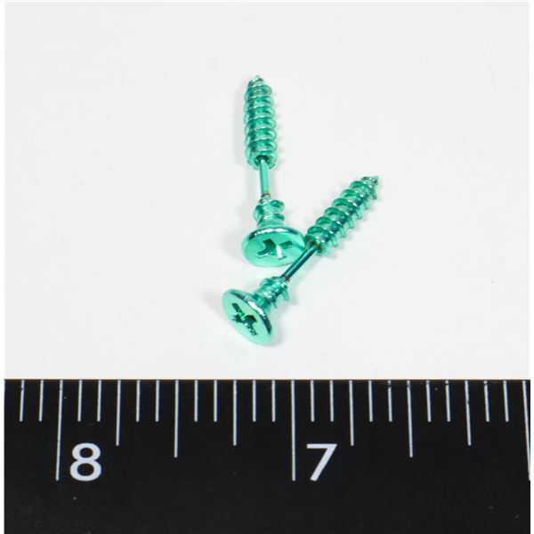 NEW MINT GREEN SCREW STUD EARRING