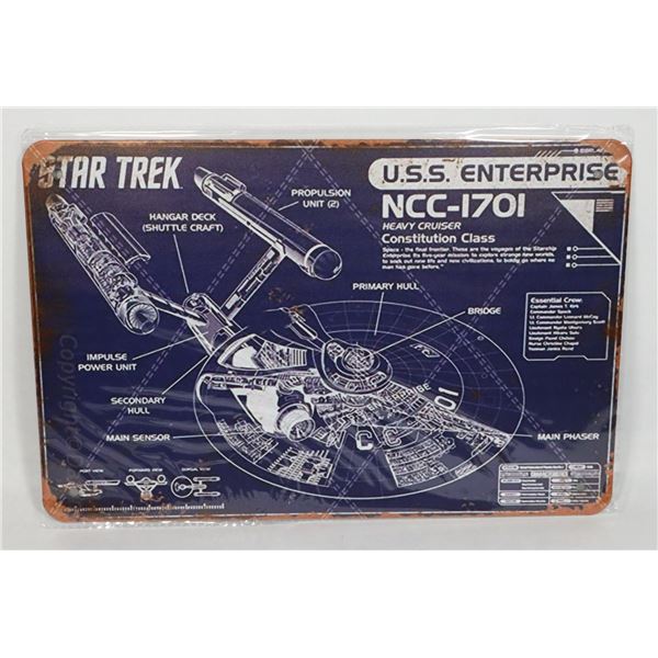 NEW STAR TREK ENTERPRISE THEME METAL SIGN.