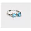 Image 1 : NEW BLUE RHINESTONE BOW ADJUSTABLE RING